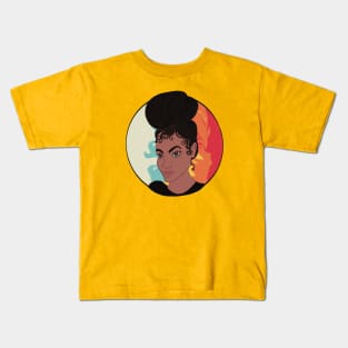 Woman with braided bun Kids T-Shirt